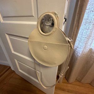 Round White Leather Remi Reid Bag